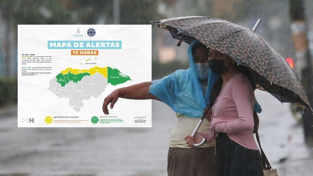 Copeco emite alerta por lluvias intensas y masa de aire frío en Honduras