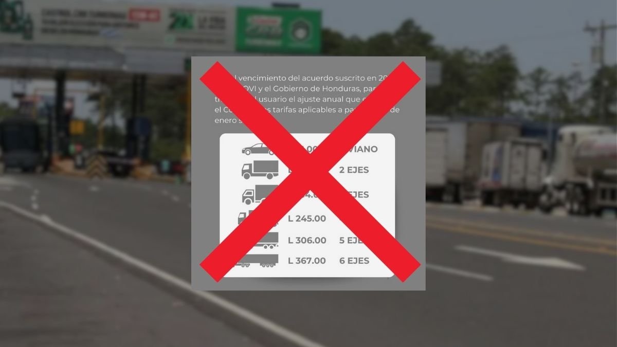 Caseta de peaje en Honduras tras suspensión de aumento de tarifas